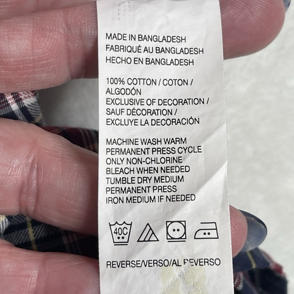 Izod Mens Button Up Shirt 2XLT  Long Sleeve Lightweight Red Black Yellow Plaid - Picture 8 of 9